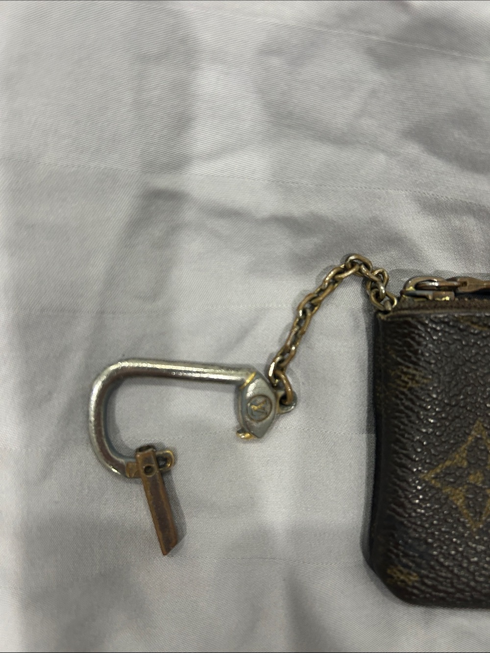 Authentic Louis Vuitton Monogram Zip Pouch Wallet Case Key Chain PLEASE READ - Picture 4 of 6